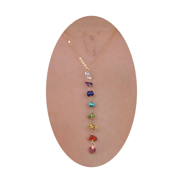 Veile Studios Foreign Trade Color Natural Crystal Gravel Handmade Winding Silver Gold Plating Necklace Necklaces & Pendants