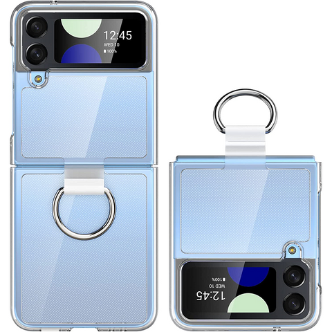Samsung Galaxy Z Flip 4 5G Transparent Case With Ring Clear Fullbody Cases Covers & Skins