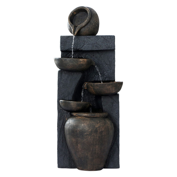 Gardeon Solar Water Fountain Features Outdoor 5 Tiered Cascading Bird Bath Decor Outdoor Fountains