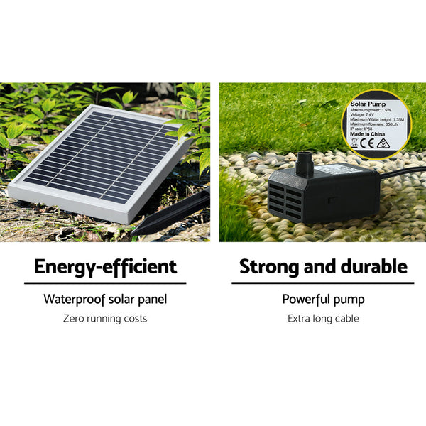 Gardeon Solar Water Fountain Features Outdoor 5 Tiered Cascading Bird Bath Decor Outdoor Fountains