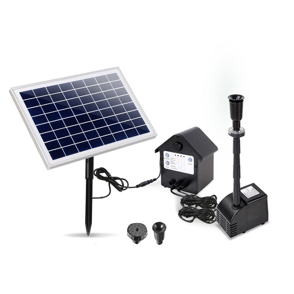Gardeon Solar Pond Pump Battery Powered Outdoor Led Light Submersible Filter Ponds & Fountain Pumps