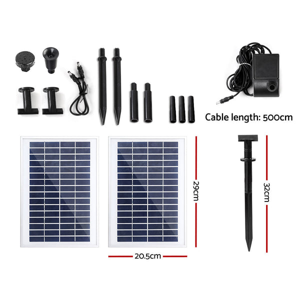 Gardeon Solar Pond Pump Water Fountain Filter Kit Outdoor Submersible Panel Ponds & Fountain Pumps