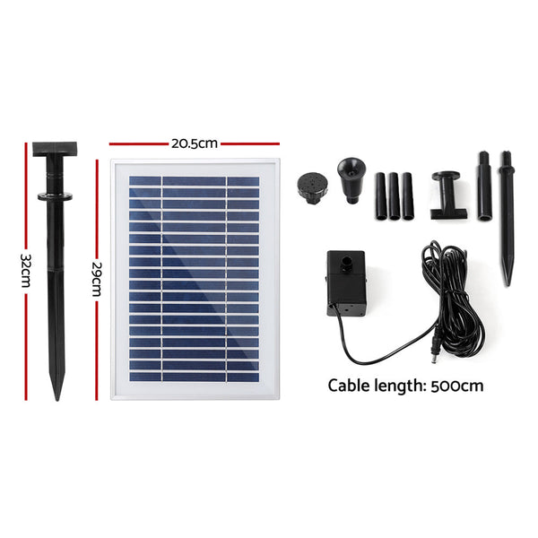 Gardeon Solar Pond Pump Powered Water Outdoor Submersible Fountains Filter 4.6Ft Outdoor Fountains