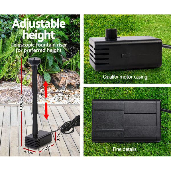 Gardeon Solar Pond Pump Powered Water Outdoor Submersible Fountains Filter 4.6Ft Outdoor Fountains