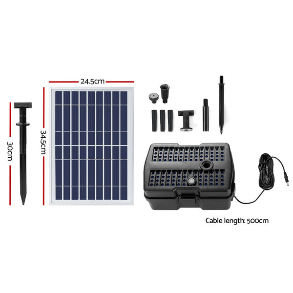 Gardeon Solar Pond Pump With Eco Filter Box Water Fountain Kit 5Ft Ponds & Fountain Pumps