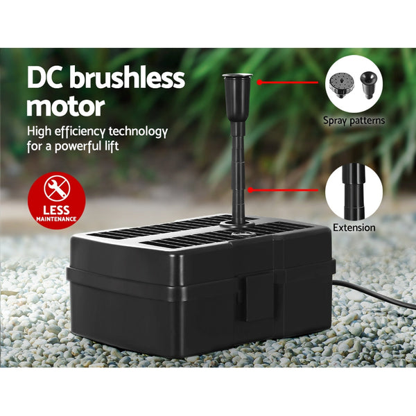 Gardeon Solar Pond Pump With Eco Filter Box Water Fountain Kit 5Ft Ponds & Fountain Pumps