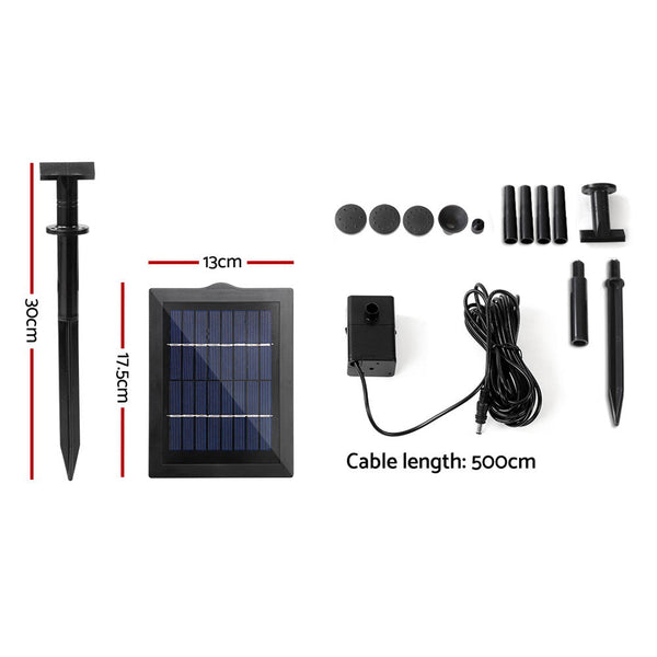Gardeon Solar Pond Pump Water Fountain Outdoor Powered Submersible Filter 4Ft Outdoor Fountains