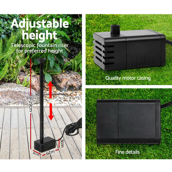 Gardeon Solar Pond Pump Water Fountain Outdoor Powered Submersible Filter 4Ft Outdoor Fountains