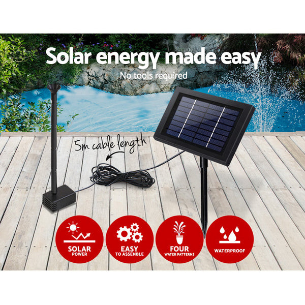 Gardeon Solar Pond Pump Water Fountain Outdoor Powered Submersible Filter 4Ft Outdoor Fountains