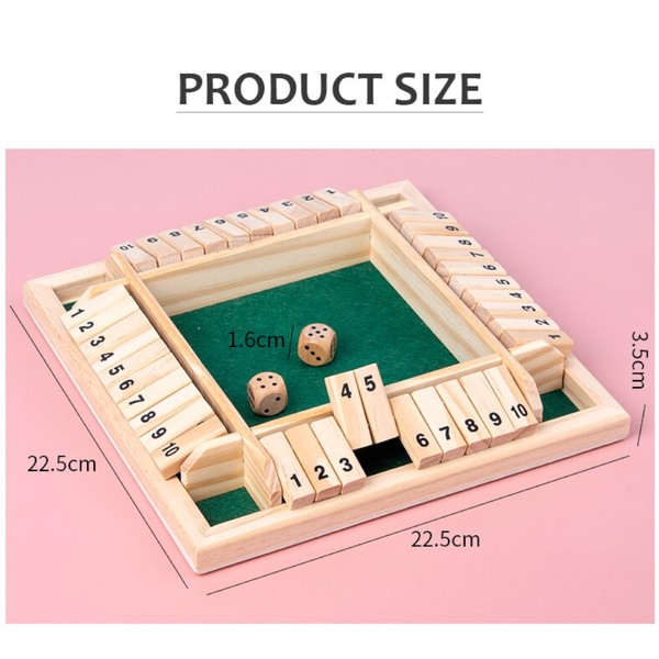 Four Player Shut The Box Family Dice Board Games