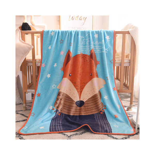 Ultra Soft Kids Plush Fleece Blanket Cozy Cartoon Animal Throw For All Seasons (Fox) Blankets