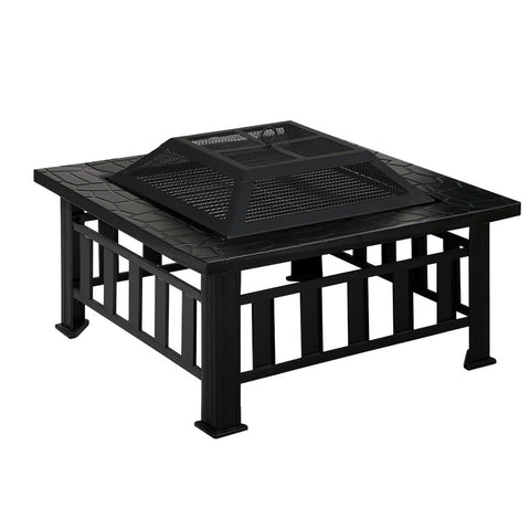 Grillz Fire Pit Bbq Table Outdoor Garden Wood Burning Fireplace Stove