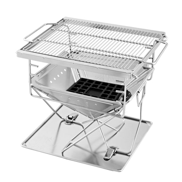 Grillz Camping Fire Pit Bbq Portable Folding Stainless Steel Stove Outdoor Pits Fire Pits