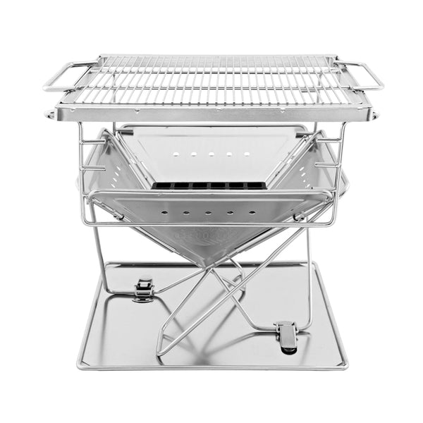 Grillz Camping Fire Pit Bbq Portable Folding Stainless Steel Stove Outdoor Pits Fire Pits
