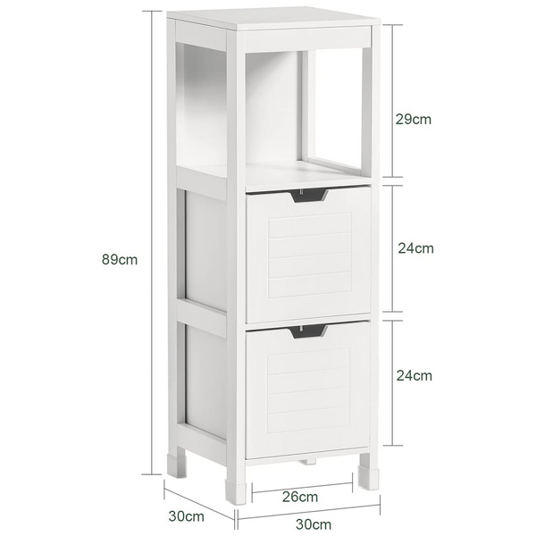 Freestanding Cabinet 2 Drawers Shelf Cupboard Cabinets & Cupboards