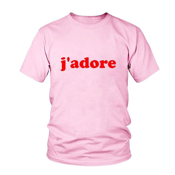French J'adore T Shirt Tops