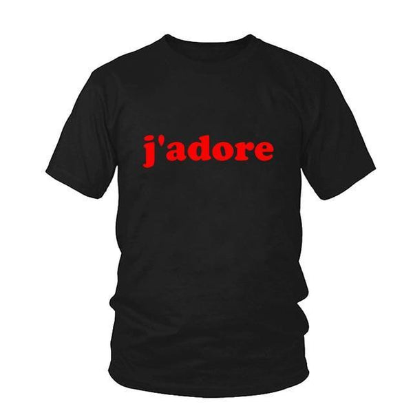 French J'adore T Shirt Tops