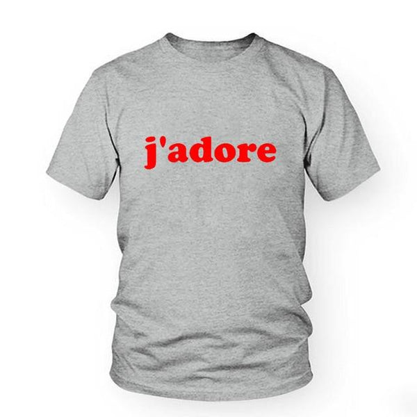 French J'adore T Shirt Tops