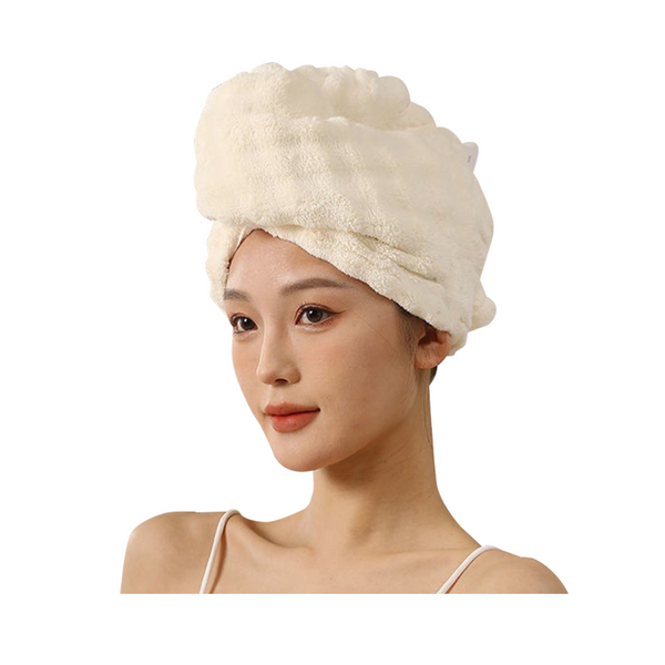 French Style Dry Hair Cap For Adults Extra Large And Thick Strong Water Absorption Quick Drying Care One Piece Head Wrap Towel Towels & Washcloths