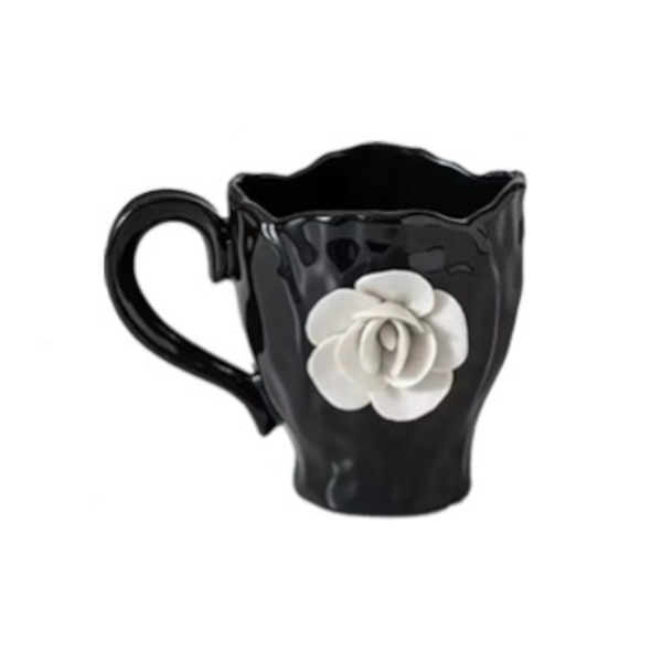 French Breakfast Milk Office Mug Ceramic Tea Tableware Underglaze Black Cup