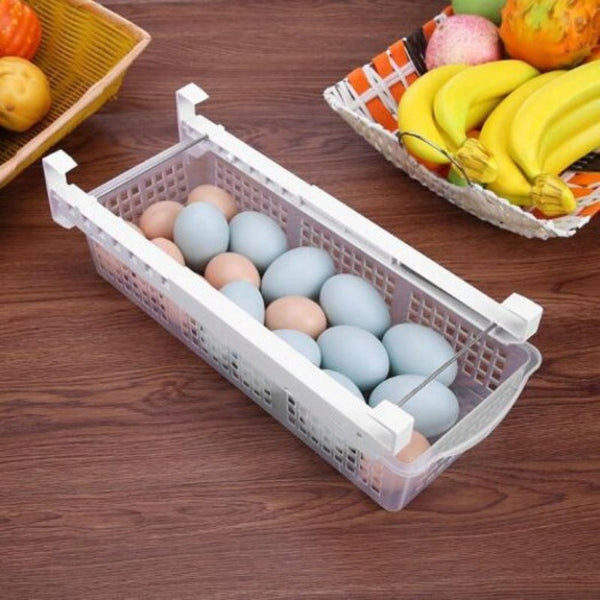 Fridge Mate Refrigerator Eggs Fruits Vegetables Pull Out Drawer Bin Storage Box White