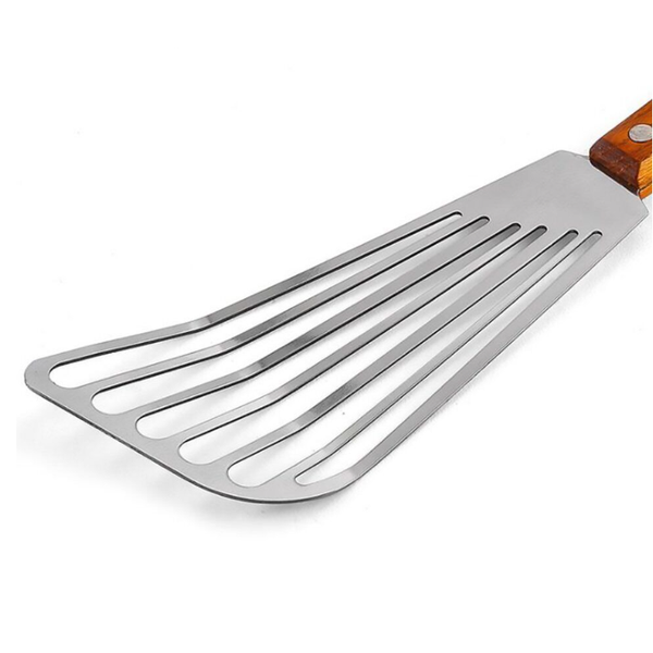 Non Slip Stainless Steel Kitchen Frying Spatula Leaky Shovel Fish Slice Turner Whisks
