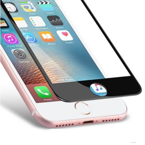 Full Cover Hd Tempered Glass For Iphone 7 / 8 Black Screen Protectors