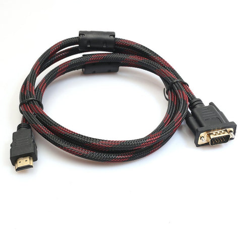 Full Hd 1080P Hdmi Male To 15 Pin Vga Connector Adapter Converter Cable For Hdtv Hddb15 1.5M