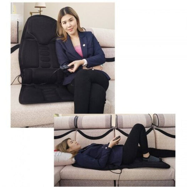 Full Neck Waist Infrared Therapy Heated Massage Electric Vibrating Cushion Seat Massagers