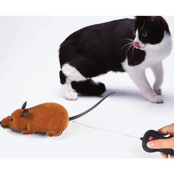 Fun Simulation Cat Toy Electric Mouse Funny Set Can Remotely Advance Forward Turn Brown Cat Toys