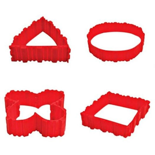 Funny Diy Silicone Cake Mold 4Pcs Red
