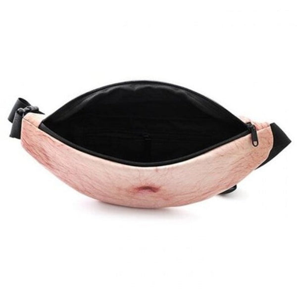 Funny Outdoor Belly Waist Bag Creative Waterproof Pocket Blanched Almond