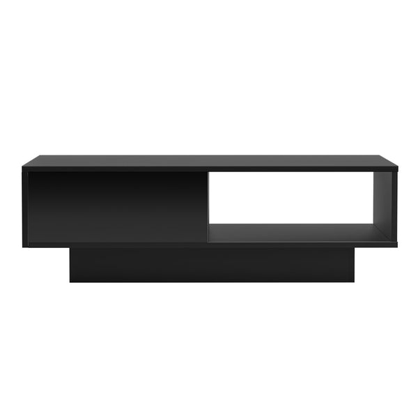 Artiss Coffee Table Led Lights High Gloss Storage Drawer Modern Furniture Black Coffee Tables