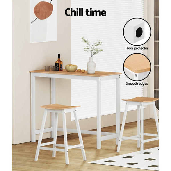 Artiss 2 X Bar Stools Kitchen Barstools Oak Dining Chairs