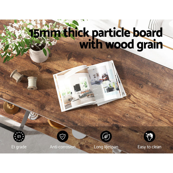 Artiss Console Table 106Cm 2 Tier Walnut Cora Tables