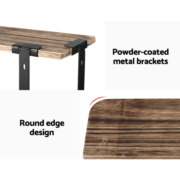 Artiss Floating Brackets 3 Tiers Corner Display Diy Mount Rack Wall Shelves