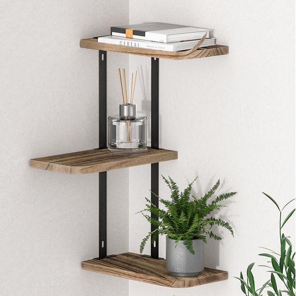 Artiss Floating Brackets 3 Tiers Corner Display Diy Mount Rack Wall Shelves