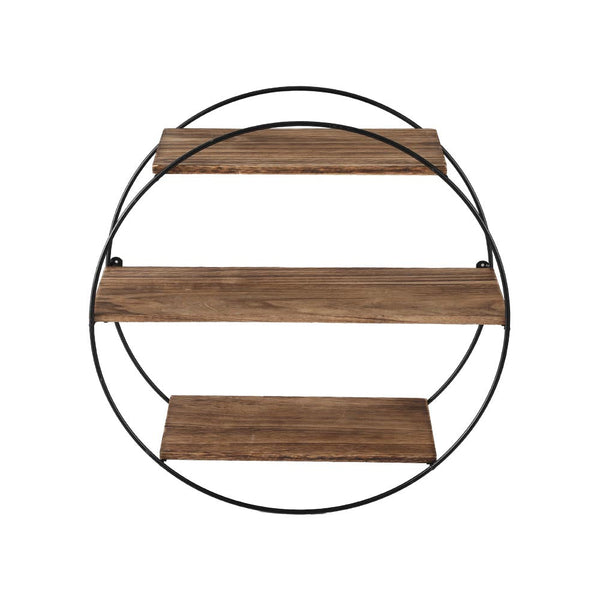Artiss Floating Brackets Round 3 Tiers Display Diy Mount Rack Wall Shelves