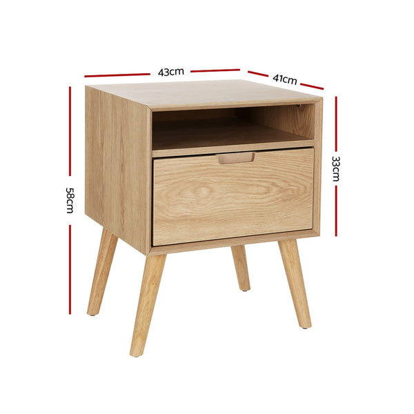 Artiss Bedside Table Drawers Side Shelf Storage Cabinet Nightstand Gorr Bedside Tables