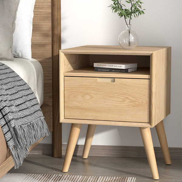 Artiss Bedside Table Drawers Side Shelf Storage Cabinet Nightstand Gorr Bedside Tables
