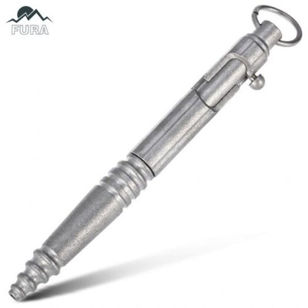Bolt Style Surface Tactical Pen With Hanging Ring Silver Multi Tools