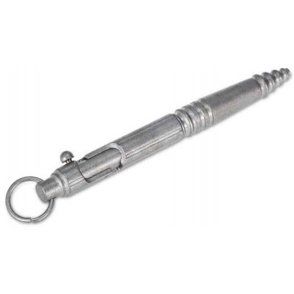 Bolt Style Surface Tactical Pen With Hanging Ring Silver Multi Tools