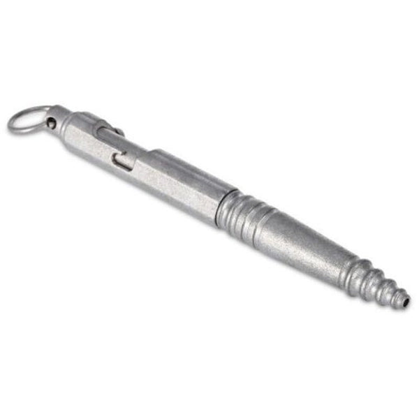 Bolt Style Surface Tactical Pen With Hanging Ring Silver Multi Tools