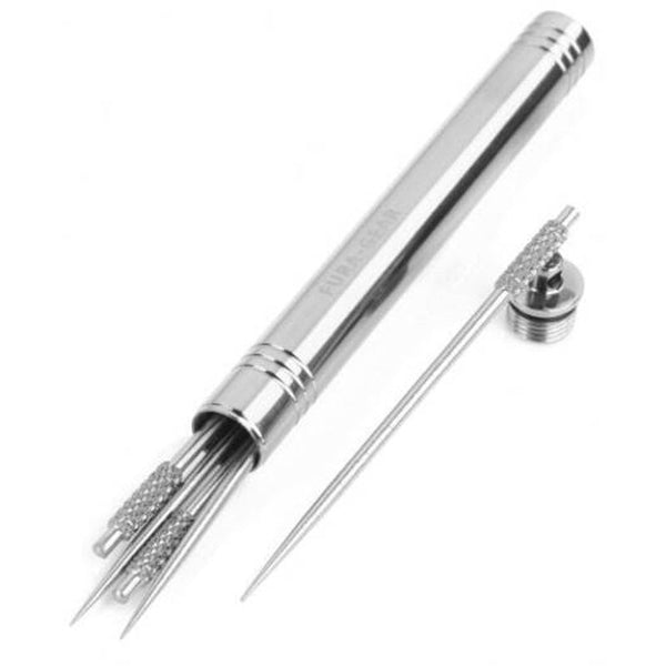 Gear Titanium Alloy Toothpicks Storage Silver Multi Tools