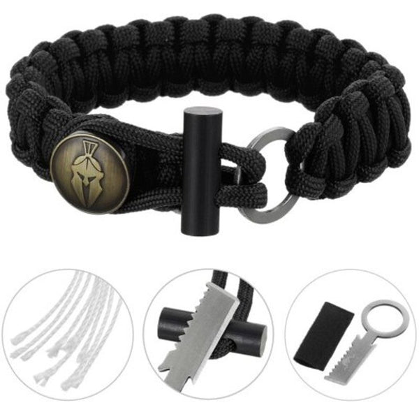 Survival Bracelet Rope Tool Kit Black Multi Tools