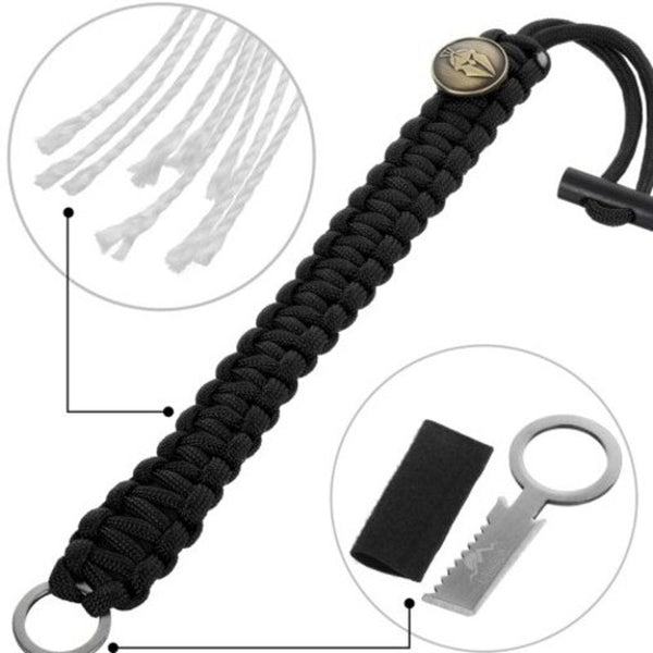 Survival Bracelet Rope Tool Kit Black Multi Tools
