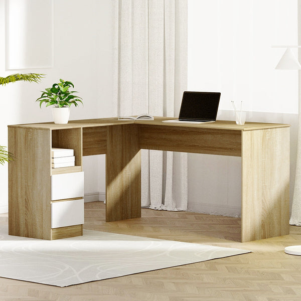Artiss Corner Computer Desk Office Study Desks Table Drawers L Shape Workstation Home Office Desks