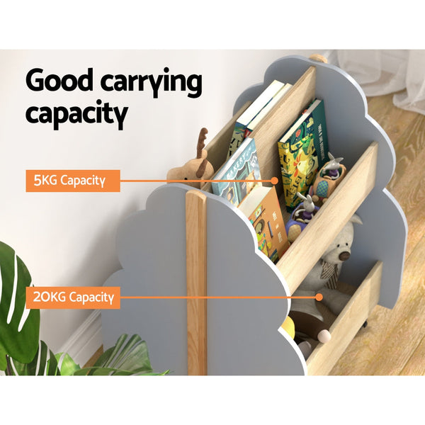 Keezi Kids Toy Box Bookshelf Storage Bookcase Organiser Display Shelf Kids Bookshelves
