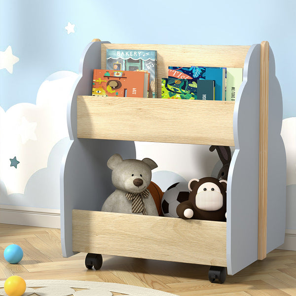 Keezi Kids Toy Box Bookshelf Storage Bookcase Organiser Display Shelf Kids Bookshelves