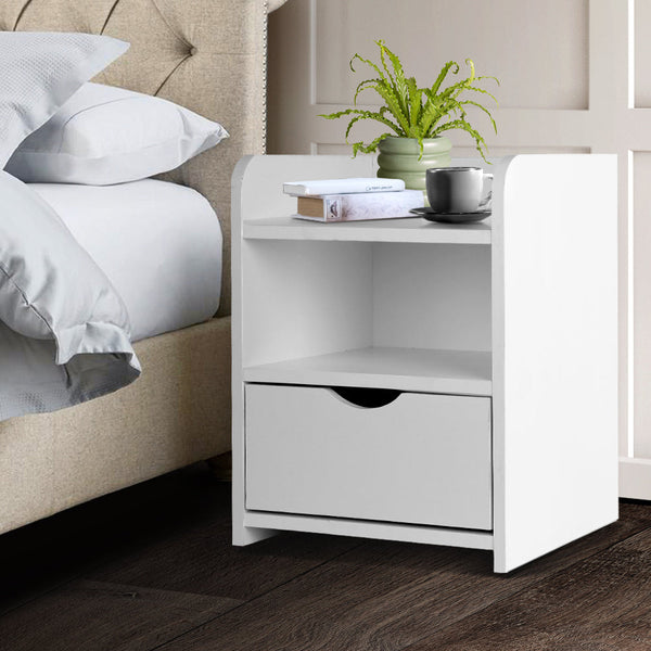 Artiss Bedside Table Drawer White Bedside Tables